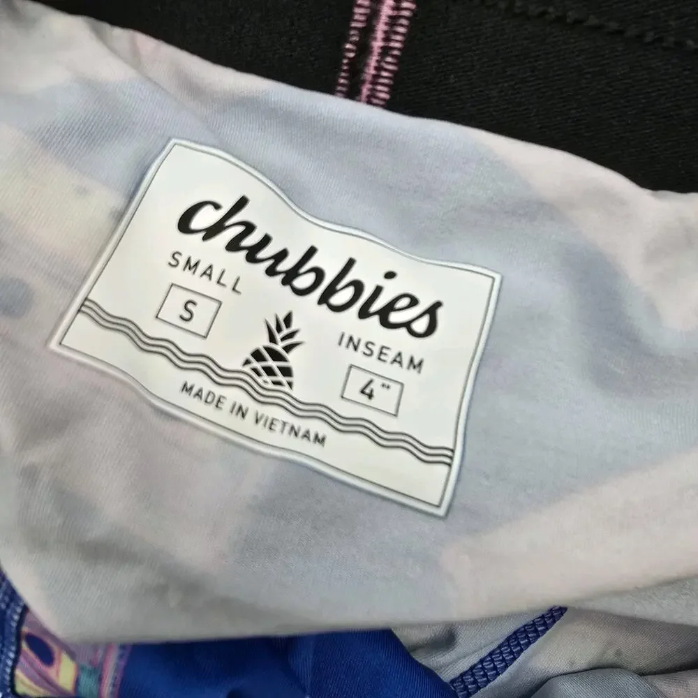 Chubbies Shorts Mens Blue Boxer Lined Ultimate Training Casette Tape Tracks